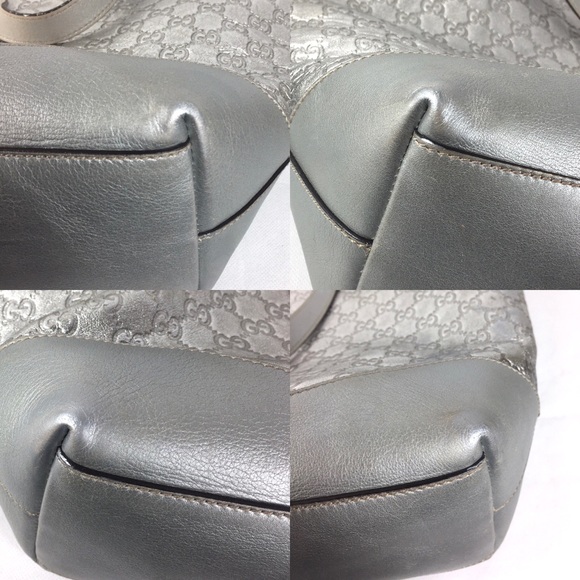 💎HUGE PLATINUM GUCCI LEATHER TOTE - Picture 9 of 16